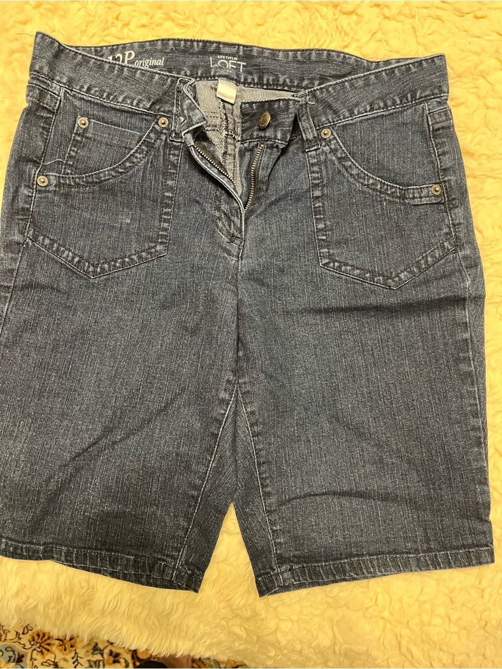 Ann Taylor Women's Dark Blue Denim Bermuda Shorts